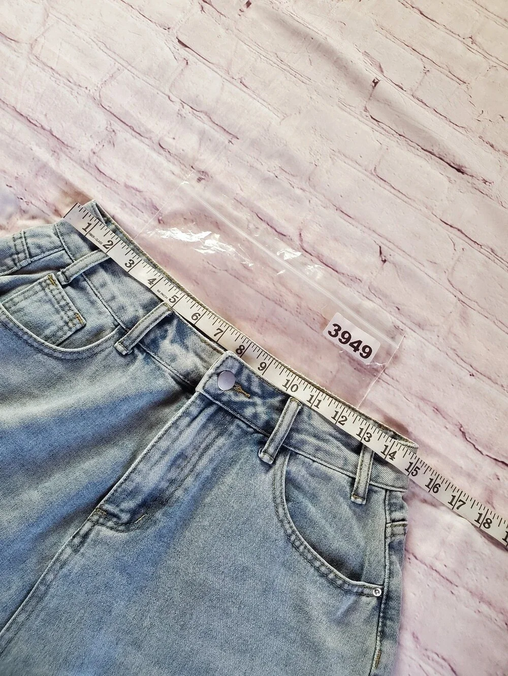 Baggy Light Wash Denim Culotte Shorts High-rise Relaxed Fit Women's Medium